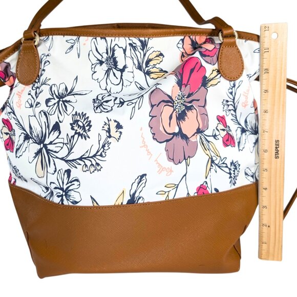 Radley London Dane Park Sketchy Floral Large Nylon Tan Leather Tote & Dust Bag - Picture 3 of 10